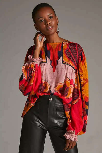 Bl nk Miranda Peasant Blouse In Yellow ModeSens