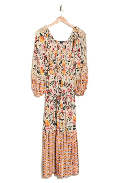 Shop Angie Smocked Bodice Maxi Dress In Ivory
