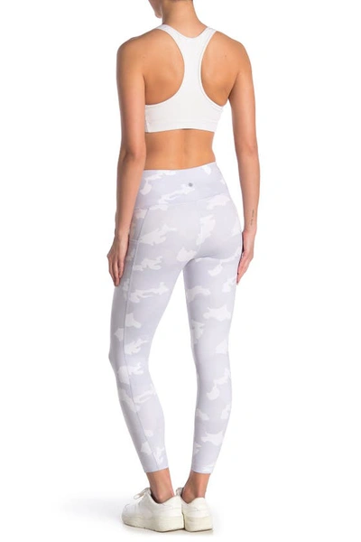 Shop 90 Degree By Reflex Lux Camo Side Pocket Leggings In Camo White