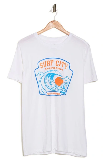 Shop Flag And Anthem Ride The Waves Short Sleeve T-shirt In Vintage White