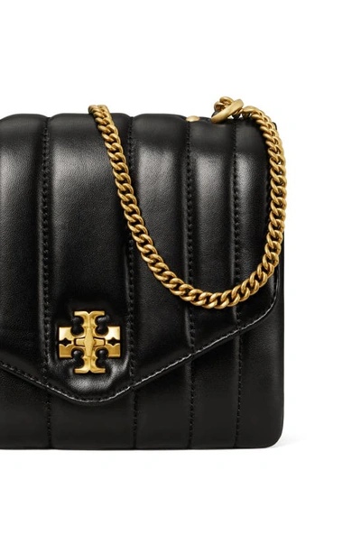 Tory Burch Kira Mini Quilted Leather Crossbody In Black/gold