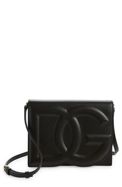 Dolce & Gabbana Dolce&gabbana Dg Logo Flap Leather Crossbody Bag In Black
