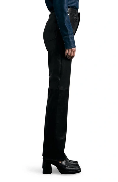 Shop Rag & Bone Icons High Waist Ankle Cigarette Leather Pants In Black