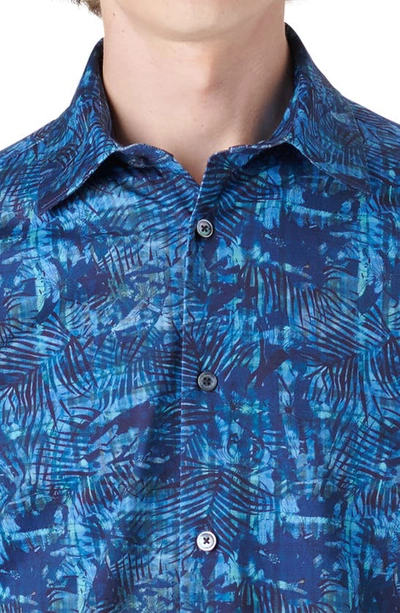 Bugatchi Ooohcotton® Peacock Stretch Cotton Button-up Shirt In Peacock