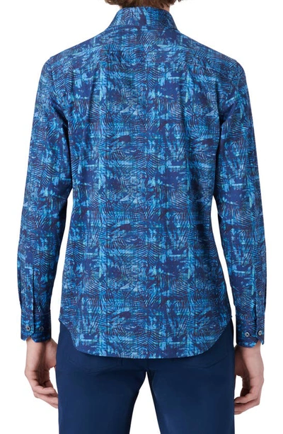 Bugatchi Ooohcotton® Peacock Stretch Cotton Button-up Shirt In Peacock