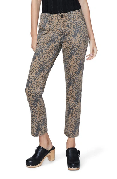 Shop Paige Mayslie Cheetah Print Ankle Straight Leg Pants In Manhattan Cheetah
