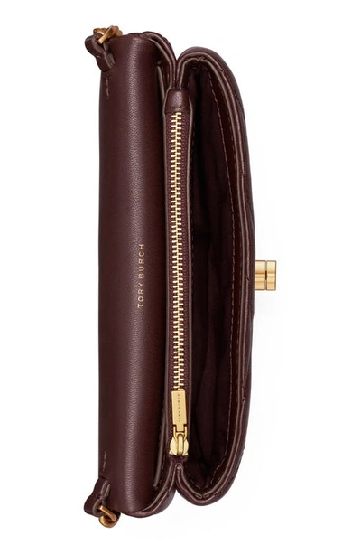 Tory Burch Kira Chevron Chain Wallet Shoulder Bag In Tempranillo