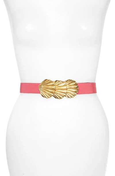 Shop Raina Sally Shell Clasp Leather Belt In Pink