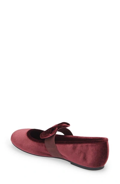 Shop Nordstrom Kids' Bow Flat In Burgundy London