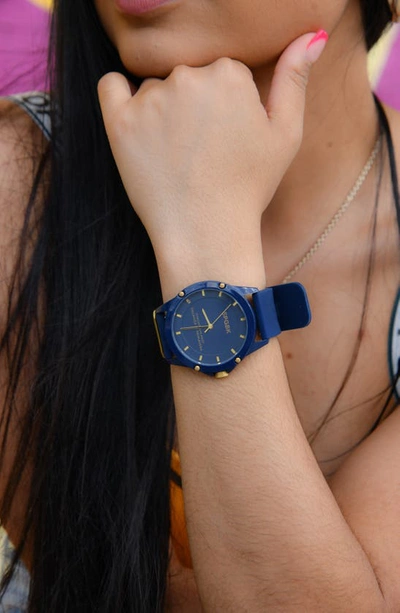 Shop Spgbk Watches Smith Silicone Strap Watch, 44mm In Navy
