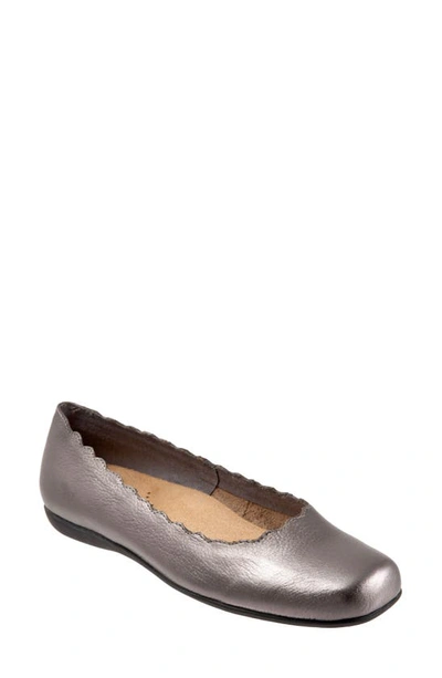 Shop Trotters Sabine Flat In Pewter