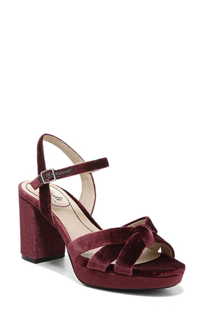 Shop Lifestride Lucky Block Heel Platform Sandal In Pinot Noir