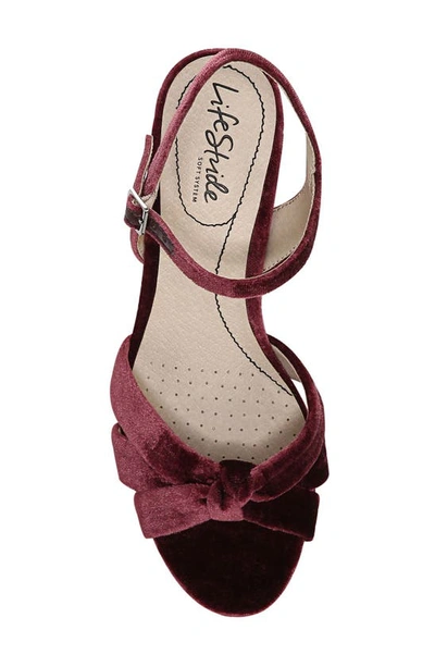 Shop Lifestride Lucky Block Heel Platform Sandal In Pinot Noir