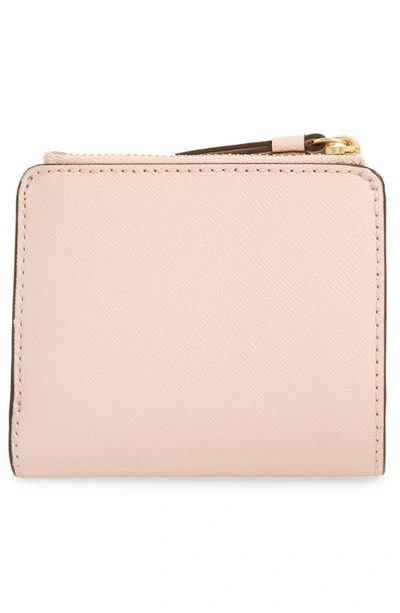 Shop Tory Burch Robinson Mini Wallet In Shell Pink
