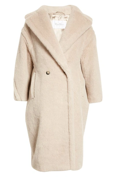 Max Mara Tedgirl Oversize Double Breasted Alpaca Blend Coat In Sand