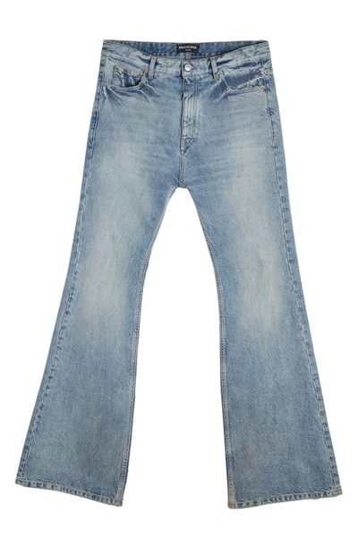 Shop Balenciaga Flare Leg Jeans In Blue Authentic Ring