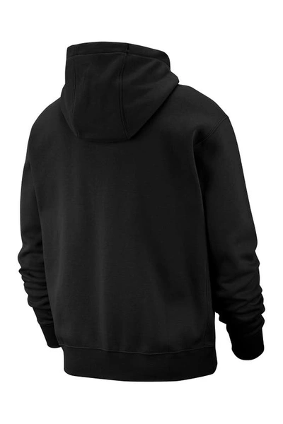 Shop Nike Club Zip-up Logo Hoodie In Black/white