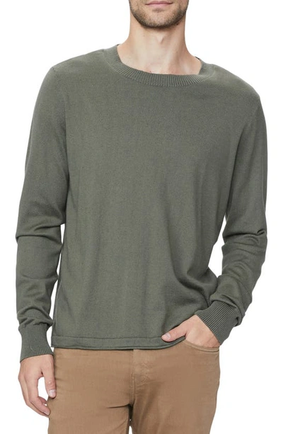 Shop Paige Chaplin Organic Cotton & Wool Crewneck Sweater In Forest Shadow