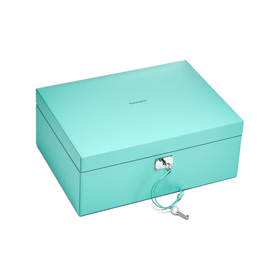 Tiffany & Co Large Jewelry Box In Tiffany Blue® Leather In Leather/no  Gemstones | ModeSens