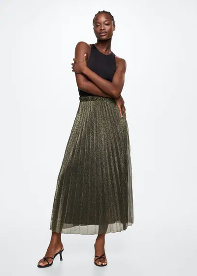 Mango green midi outlet skirt