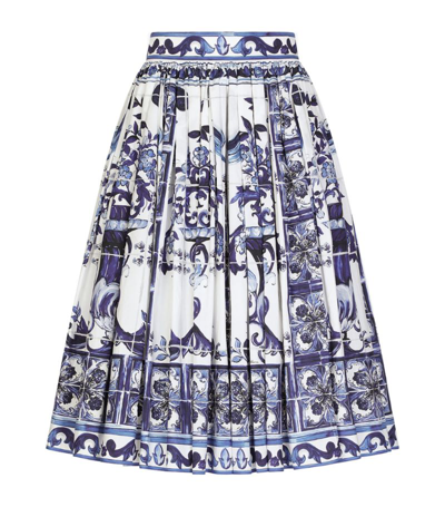 Shop Dolce & Gabbana Majolica Midi Skirt In Multi