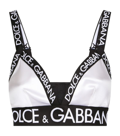 Shop Dolce & Gabbana Satin Triangle Bra In Multi