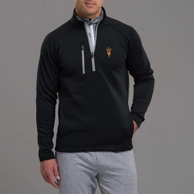 Zero Restriction Arizona State | Z500 1/4 Zip Pullover | Collegiate In Black/metallic Silver
