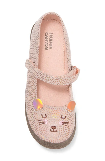 Shop Harper Canyon Kids' Raegan Play Mary Jane Flat In Pink Blush Metallic