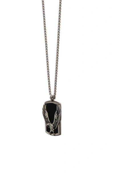 Shop American Exchange 2-piece Stainless Steel Eagle Pendant Necklace & Bracelet Set In Silver/ Black