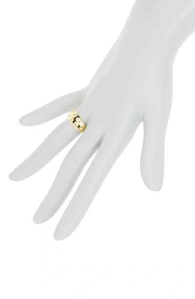 Sterling Forever Star & Moon 14k Gold Plated Cz Dome Ring In Gold