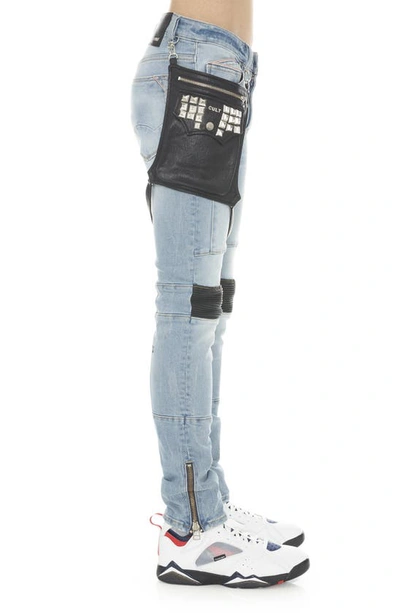 Cult Of Individuality Punk Super Skinny Jeans With Studded Leg Harness In Pollock