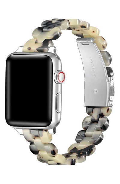 Shop The Posh Tech Elle Scalloped Resin Apple Watch® Watchband In Light Natural Tortoise