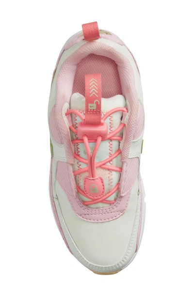 Shop Nike Kids' Air Max 90 Toggle Sneaker In Summit White/ Honeydew/ Pink