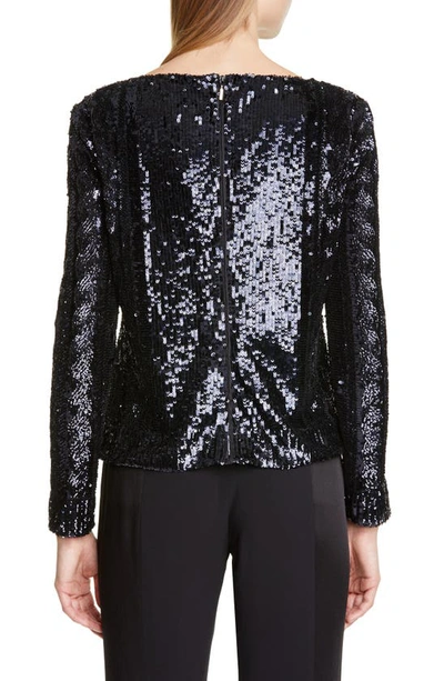 Shop Max Mara Cesena Sequin Top In Black