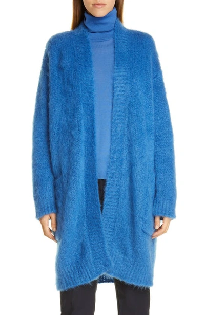 Shop Max Mara Sampang Mohair Blend Cardigan In Cornflower Blue