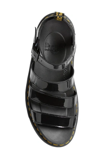 Shop Dr. Martens Blaire Sandal In Black Patent Leather