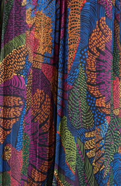 Farm Rio Dotted Macaws Pleated Button-up Shirt In Dotted Macaws