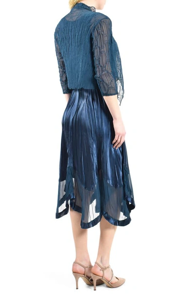 Chiffon Dress And Jacket Set 2026.Komarov Two-piece Charmeuse & Chiffon Midi Dress & Jacket Set In ...