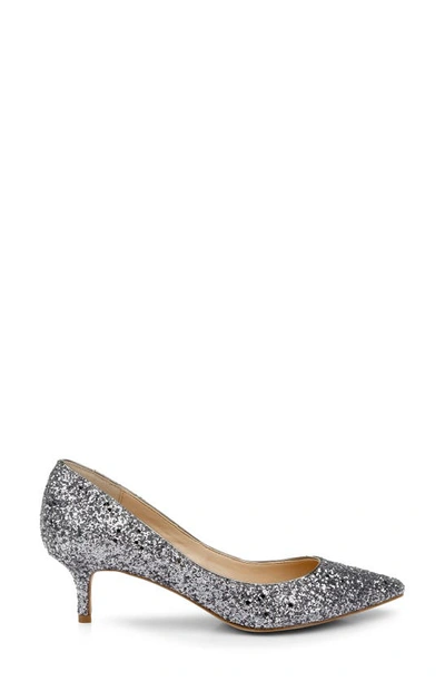 Jewel Badgley Mischka Royalty Kitten Heel Pump In Smoke