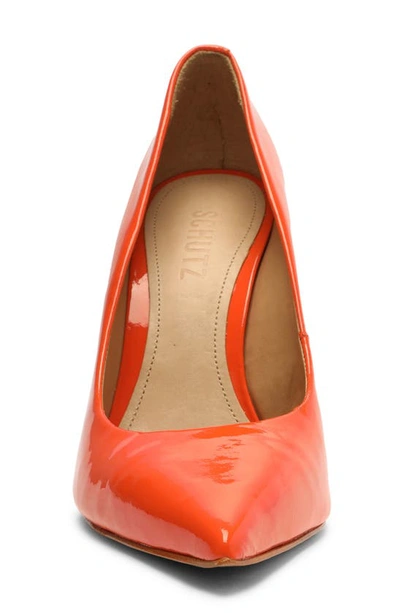 Shop Schutz Lou Pointed Toe Pump Women) In Bright Orange