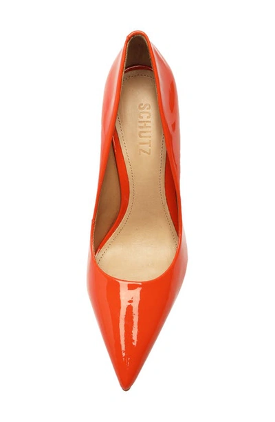 Shop Schutz Lou Pointed Toe Pump Women) In Bright Orange