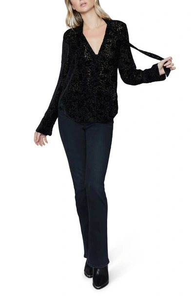 Paige Laurel Canyon High Rise Bootcut Jeans In Black Willow In Black Willow