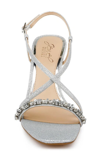 Shop Jewel Badgley Mischka Alexis Slingback Sandal In Silver