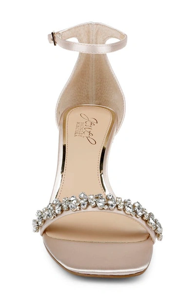 Shop Jewel Badgley Mischka Angel Kitten Heel Ankle Strap Sandal In Champagne
