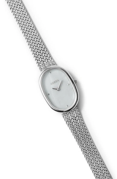 Breda Jane Mesh Strap Watch, 23mm In Silver