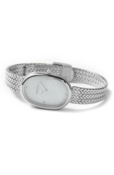 Breda Jane Mesh Strap Watch, 23mm In Silver