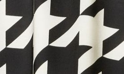 Anne Klein Houndstooth A-line Midi Dress In Anne Black/ Anne White