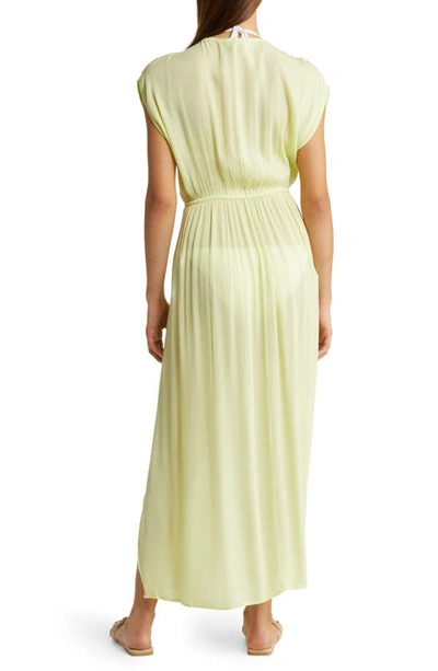 Shop Elan Wrap Maxi Cover-up Dress In Limon