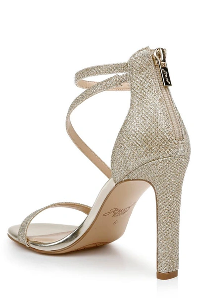 Jewel Badgley Mischka Diana Strappy Sandal In Gold Fabric