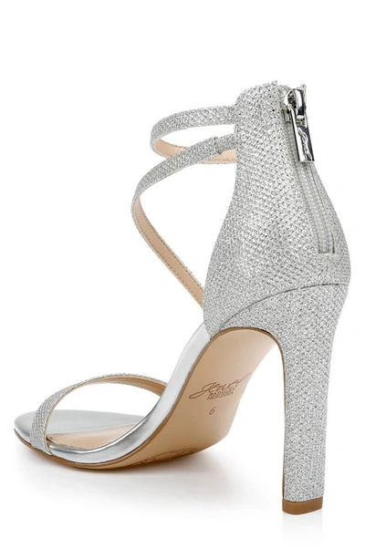 Jewel Badgley Mischka Diana Strappy Sandal In Silver Fabric